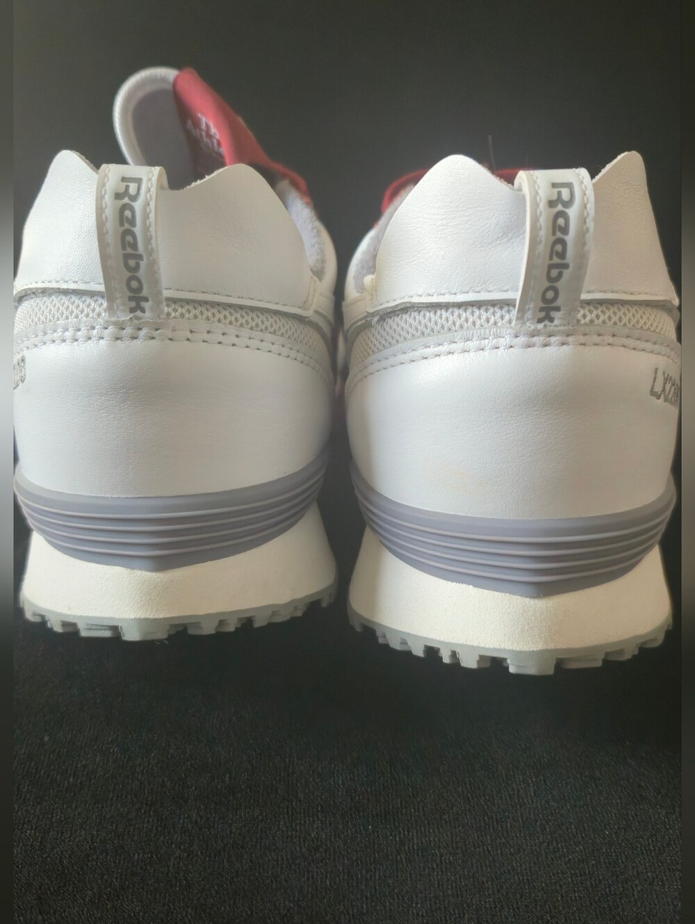 Reebok Men's Classic White and Burgundy Leather Sneakers - Picture 3 of 9